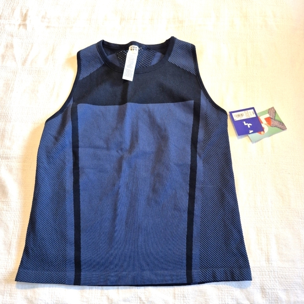 Joy Lab women's XXL blue & black denim & black NWT sleeveless shirt
